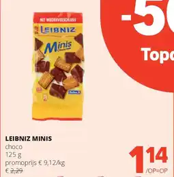 Spar LEIBNIZ MINIS choco 125 g aanbieding