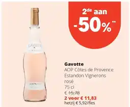 Spar Gavotte AOP Côtes de Provence Estandon Vignerons rosé 75 cl aanbieding