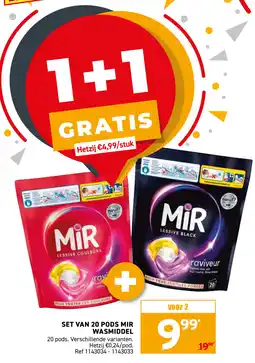 Trafic Set van 20 pods mir wasmiddel aanbieding