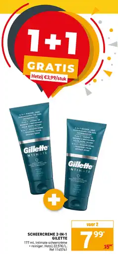 Trafic Scheercreme 2 in 1 gilette aanbieding
