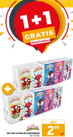 Trafic Set van 10 pakjes zakdoeken aanbieding