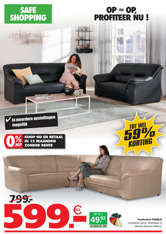 Seats and Sofas Hoeksalon Pueblo aanbieding