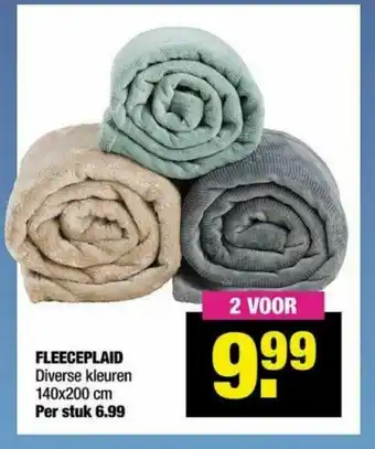 Big Bazar Fleeceplaid 140 x 200 cm aanbieding