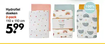 Hydrofiel doeken 2-pack 110 x 110 cm