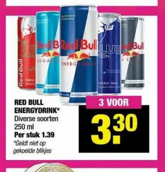Big Bazar Red bull energydrink 250 ml 3 voor aanbieding