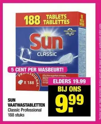 Big Bazar Sun vaatwastabletten 188 stuks aanbieding
