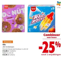 Colruyt Ola Donuts Cocoa and Cookies 4 x 62 ml aanbieding