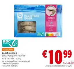 Colruyt Boni Selection Black Tiger gamba Jumbo 10 à 15 stuks 500 g aanbieding