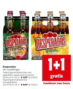 Colruyt Desperados Tropical gearomatiseerd bier met aguardiente, passievrucht en limoen aanbieding