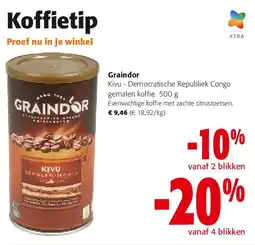 Colruyt Graindor Kivu - Democratische Republiek Congo gemalen koffie 500 g aanbieding