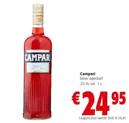 Colruyt Campari bitter aperitief 25 % vol 1 L aanbieding