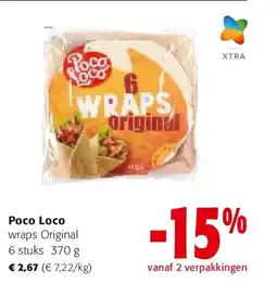Colruyt Poco Loco wraps Original 6 stuks 370 g aanbieding