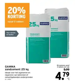 GAMMA GAMMA zandcement 25 kg aanbieding