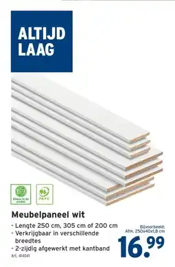 GAMMA Meubelpaneel wit aanbieding