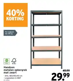 GAMMA Handson metalen opbergrek mat zwart aanbieding
