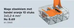 GAMMA Wago steekklem met hendel oranje 10 stuks 3x0,2-4 mm² aanbieding