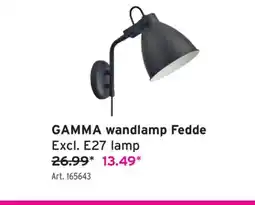 GAMMA wandlamp Fedde Excl. E27 lamp