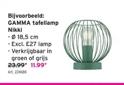 GAMMA GAMMA tafellamp aanbieding