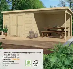 GAMMA Tuinhuis Kjeld met overkapping onbehandeld aanbieding