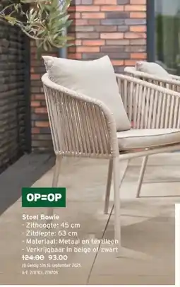 GAMMA Stoel Bowie aanbieding