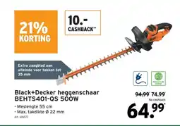 GAMMA Black+Decker heggenschaar BEHTS401-QS 500W aanbieding
