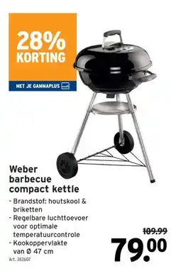 GAMMA Weber barbecue compact kettle aanbieding