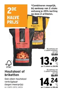 GAMMA Houtskool of briketten aanbieding