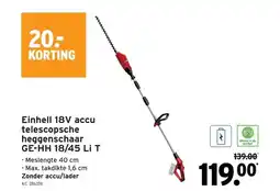 GAMMA Einhell 18V accu telescopsche heggenschaar GE-HH 18/45 Li T aanbieding