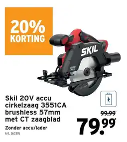 GAMMA Skil 20V accu cirkelzaag 3551CA brushless 57mm met CT zaagblad aanbieding