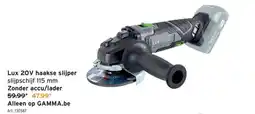 GAMMA Lux 20V haakse slijper slijpschijf 115 mm aanbieding