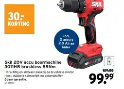 GAMMA Skil 20V accu boormachine 3011HB brushless 55Nm aanbieding