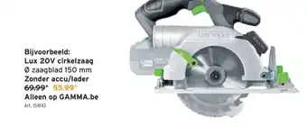 GAMMA Lux 20V cirkelzaag aanbieding