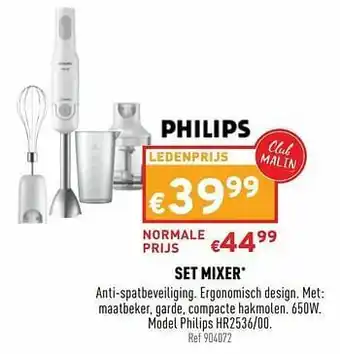 Trafic Set mixer philips hr2536-00 aanbieding