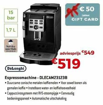 Exellent Delonghi espressomachine - dlecam23123b aanbieding