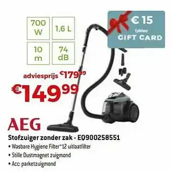 Exellent Aeg stofzuiger zonder zak - eq900258551 aanbieding