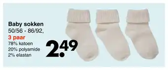 Wibra Baby sokken 50/56 - 86/92 aanbieding