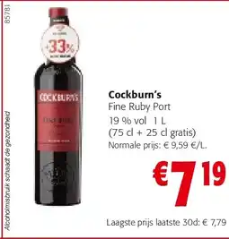 Colruyt Cockburn’s Fine Ruby Port 19 % vol 1 L aanbieding