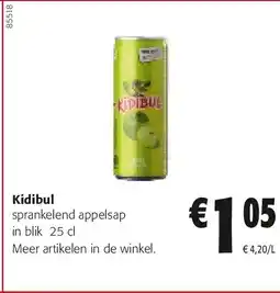 Colruyt Kidibul sprankelend appelsap in blik 25 cl aanbieding