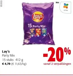 Colruyt Lay’s Party Mix 15 stuks 412 g aanbieding