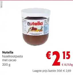 Colruyt Nutella hazelnootpasta met cacao 200 g aanbieding