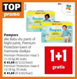Colruyt Pampers Premium Protection maat 5 11-16 kg 80 stuks aanbieding