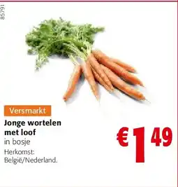 Colruyt Jonge wortelen met loof aanbieding