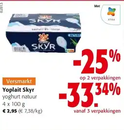 Colruyt Yoplait Skyr yoghurt natuur 4 x 100 g aanbieding