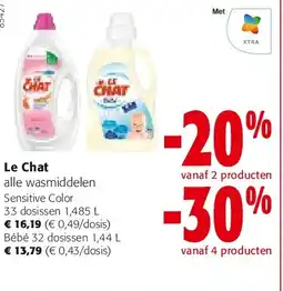 Colruyt Le Chat Sensitive Color 33 dosissen 1,485 L aanbieding
