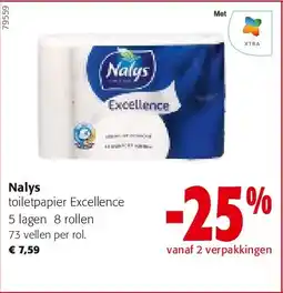 Colruyt Nalys toiletpapier Excellence 5 lagen 8 rollen aanbieding