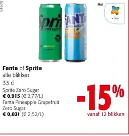 Colruyt Sprite Zero Sugar aanbieding