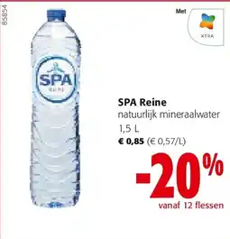 Colruyt SPA Reine natuurlijk mineraalwater 1,5 L aanbieding