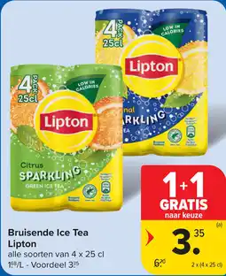 Carrefour Bruisende Ice Tea Lipton aanbieding