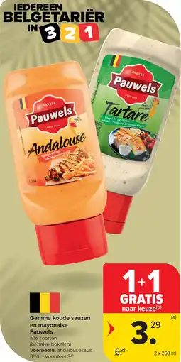 Carrefour Gamma koude sauzen en mayonaise Pauwels aanbieding