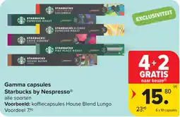 Carrefour Gamma capsules Starbucks by Nespresso aanbieding